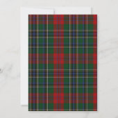 Rood en Groen MacClain Tartan bruiloft uitnodiging (Achterkant)