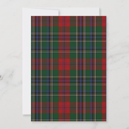 Rood en Groen MacClain Tartan bruiloft uitnodiging (Achterkant)