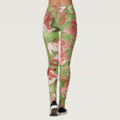 Rood en Groen Marmer Abstract Patroon Kerstmis Leggings (Achterkant)