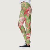Rood en Groen Marmer Abstract Patroon Kerstmis Leggings (Links)
