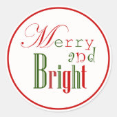Rood en Groen "Merry and Bright" Xmas Stickers (Voorkant)