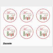 Rood en Groen "Merry and Bright" Xmas Stickers (Vel)