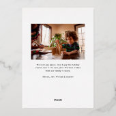 Rood en groen met kerstfoto's folie feestdagenkaart (Achterkant)