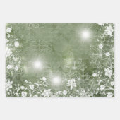 Rood en groen met witte Poinsettia en bloemen Inpakpapier Vel (Voorkant 3)