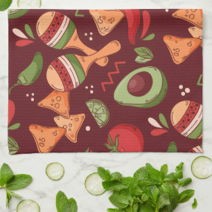 Rood en Groen Mexicaans eten Theedoek