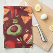 Rood en Groen Mexicaans eten Theedoek (Quarter Fold)