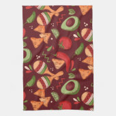 Rood en Groen Mexicaans eten Theedoek (Verticaal)