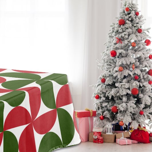 Rood en groen Mid Century Modern patroon Tafelkleed