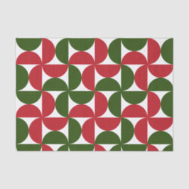 Rood en groen Mid Century Modern patroon Tissuepapier