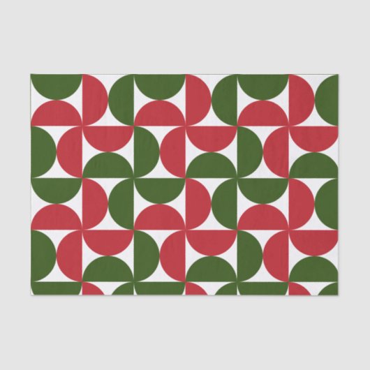 Rood en groen Mid Century Modern patroon Tissuepapier (Voorkant)