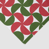 Rood en groen Mid Century Modern patroon Tissuepapier (Detail)