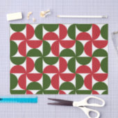 Rood en groen Mid Century Modern patroon Tissuepapier (Craft)