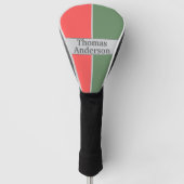 Rood en groen minimalistisch design golfheadcover (Voorkant)