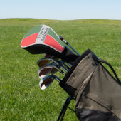 Rood en groen minimalistisch design golfheadcover (Insitu)