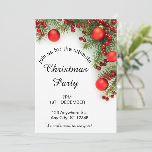 Rood en groen minimalistisch Kerstmis Kaart (Staand voorkant)