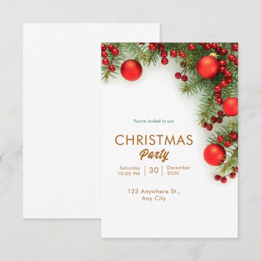 Rood en groen minimalistisch Kerstmis Kaart (Voorkant / Achterkant)