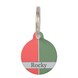 Rood en Groen Minimalistisch Ontwerp Huisdierpenning