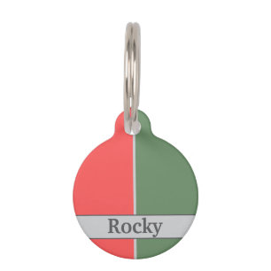 Rood en Groen Minimalistisch Ontwerp Huisdierpenning