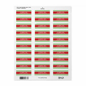 Rood en Groen Modern Chevron Etiket (Full Sheet)