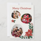 Rood en Groen Modern Kerstmis Fotocollage Kaart (Voorkant)