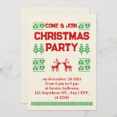 Rood en groen Modern Pixel Kerstfeest Feestdagenkaart (Voorkant / Achterkant)