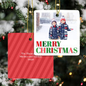 Rood en Groen Moderne Foto Custom Keramisch Ornament