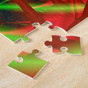 Rood en groen neuraal netwerk legpuzzel