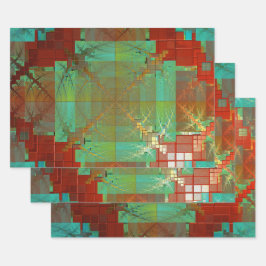 Rood en groen omhuld papier voor fusies inpakpapier vel