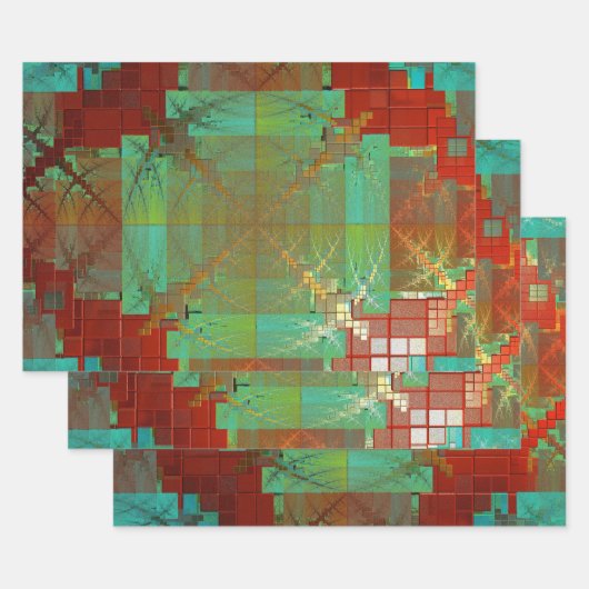 Rood en groen omhuld papier voor fusies inpakpapier vel (Set)