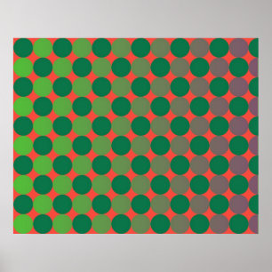 Rood en groen op kunstgradiënt poster