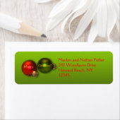 Rood en Groen Ornament Kerst Adresetiketten Etiket (Insitu)