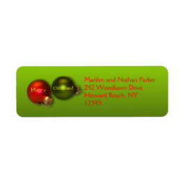 Rood en Groen Ornament Kerst Adresetiketten Etiket