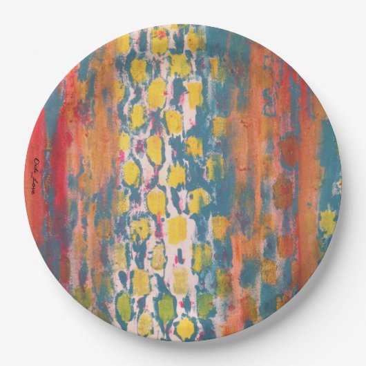 Rood en groen papieren bordje (Voorkant)