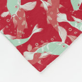Rood en groen patroon - Koi Fish Fleece Deken (Hoek)