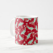 Rood en groen patroon - Koi Fish Koffiemok (Voorkant links)