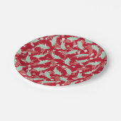 Rood en groen patroon - Koi Fish Papieren Bordje (Gekanteld)