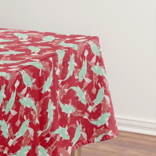 Rood en groen patroon - Koi Fish Tafelkleed (Voorbeeld)