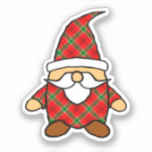 Rood en groen patroonkoepel sticker (Voorkant)