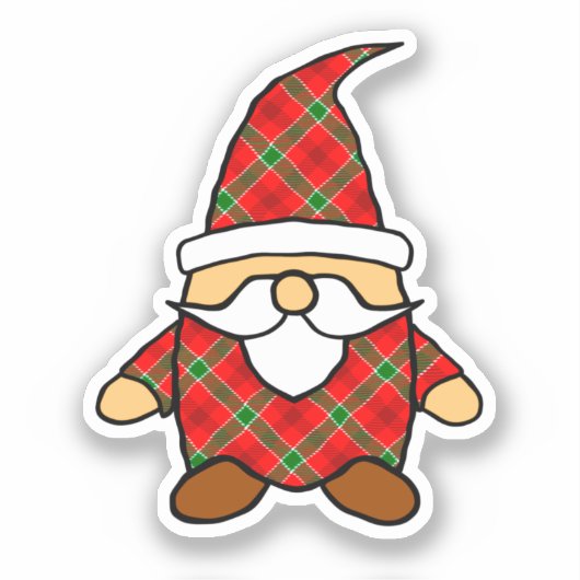 Rood en groen patroonkoepel sticker (Voorkant)