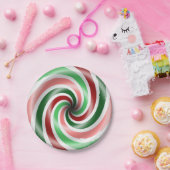 Rood en groen Peppermint Bord 7-inch (Feest)