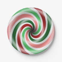 Rood en groen Peppermint Bord 7-inch