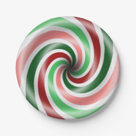 Rood en groen Peppermint Bord 7-inch