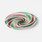 Rood en groen Peppermint Bord 7-inch (Gekanteld)