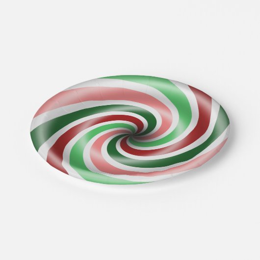 Rood en groen Peppermint Bord 7-inch (Gekanteld)