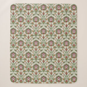 Rood en Groen Perzisch Bloemen Sherpa Deken