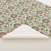 Rood en Groen Perzisch Bloemen Sherpa Deken (3/4)
