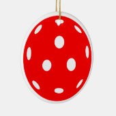 Rood en Groen Pickleballs Kerstmis Keramisch Ornament (Rechts)
