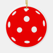 Rood en Groen Pickleballs Kerstmis Keramisch Ornament (Voorkant)