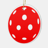 Rood en Groen Pickleballs Kerstmis Keramisch Ornament (Links)