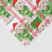 Rood en Groen Plaid Champagne Cockapoo Kerstmis Tissuepapier (Detail)